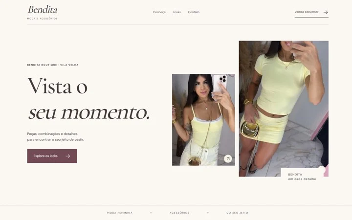 Design do site Bendita Boutique