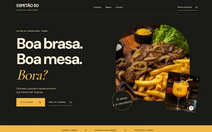 Design do site Espetão 50 · Colina